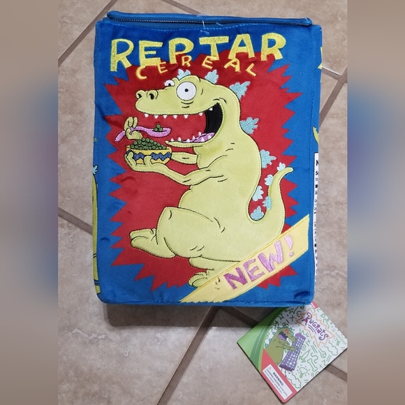 Kidrobot Rugrats Interactive Reptar Cereal Box Plush - Picture 2 of 5